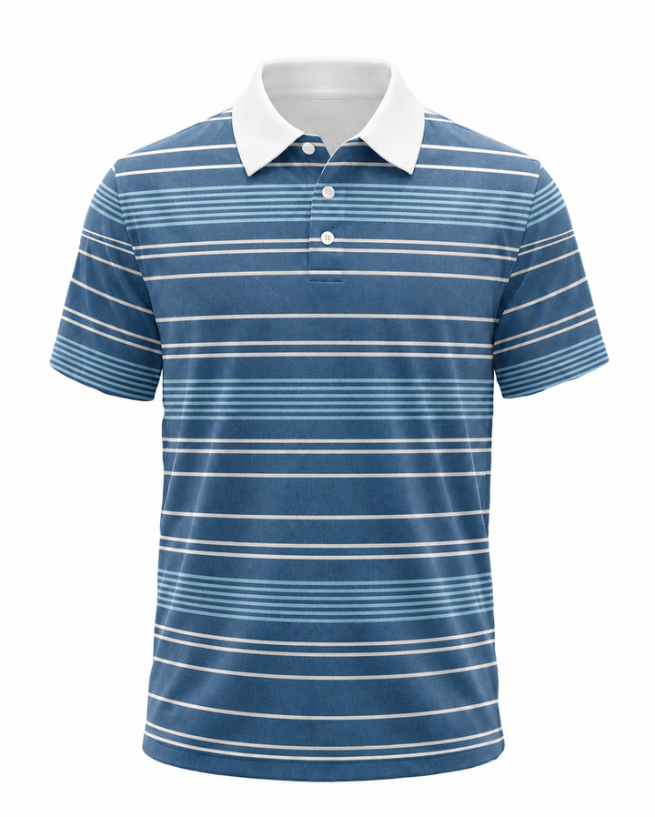 Men’s Basic Casual stripe Retro Print Button Down Polo Short-Sleeve Big &amp; Tall