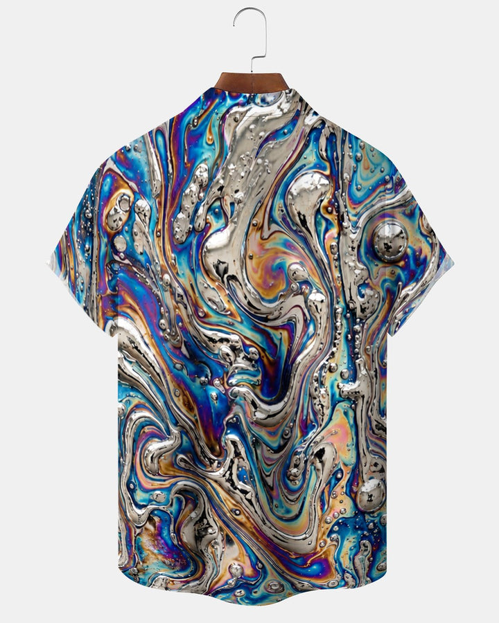 Alohadaddy® Casual Abstract Art Liquid Print Men&