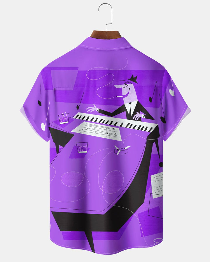 Alohadaddy® Retro Portrait Musical Piano Art Print Men&