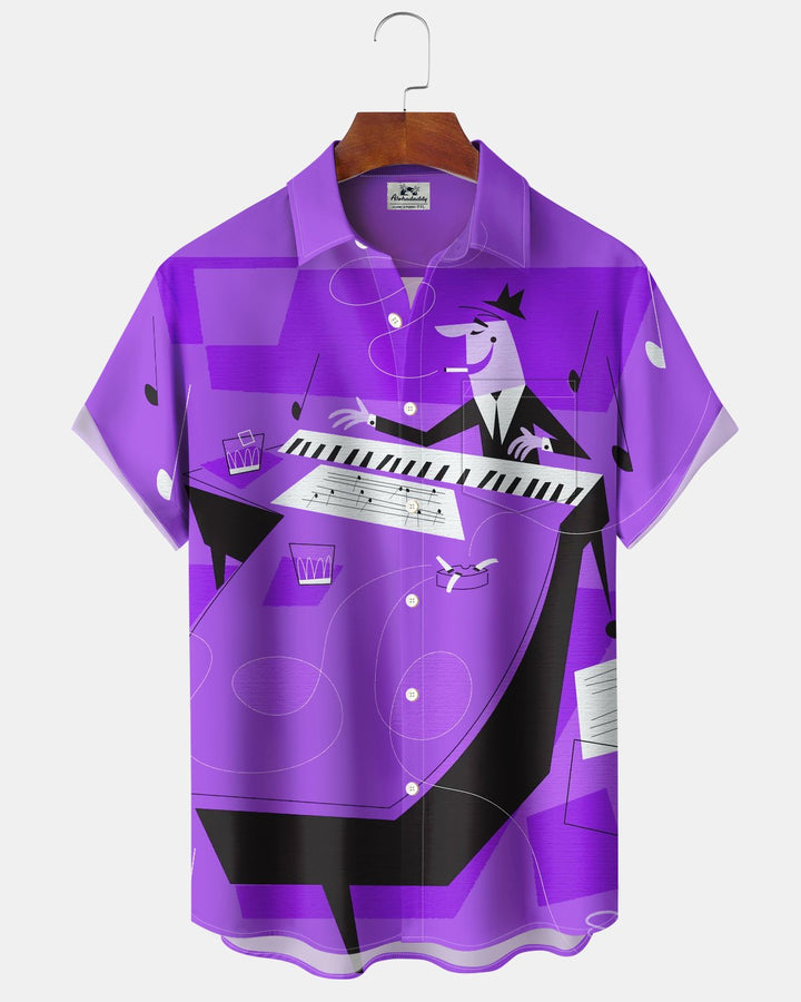 Alohadaddy® Retro Portrait Musical Piano Art Print Men&