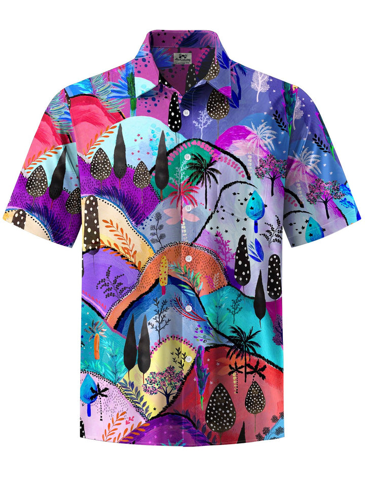 Alohadaddy® Hawaiian Vacation Painting Art Print Chest Pocket Men&