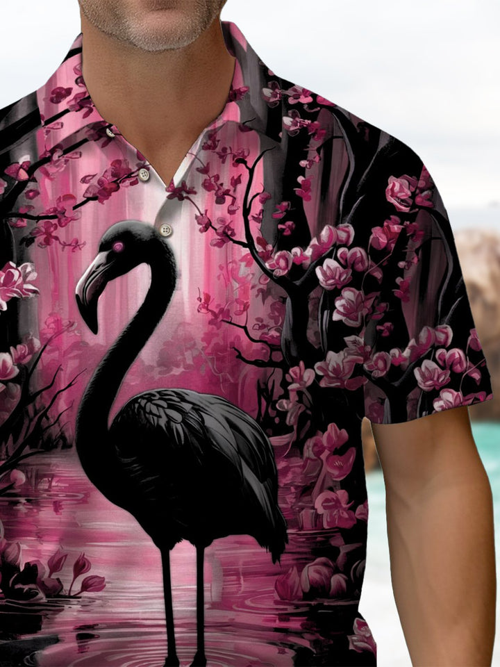Alohadaddy® Casual Flamingo Art Print Stretch Men&