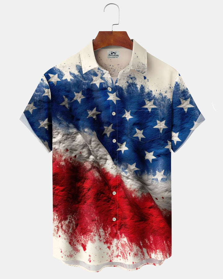 Alohadaddy® Casual American Flag Print Art Button Cardigan Men&