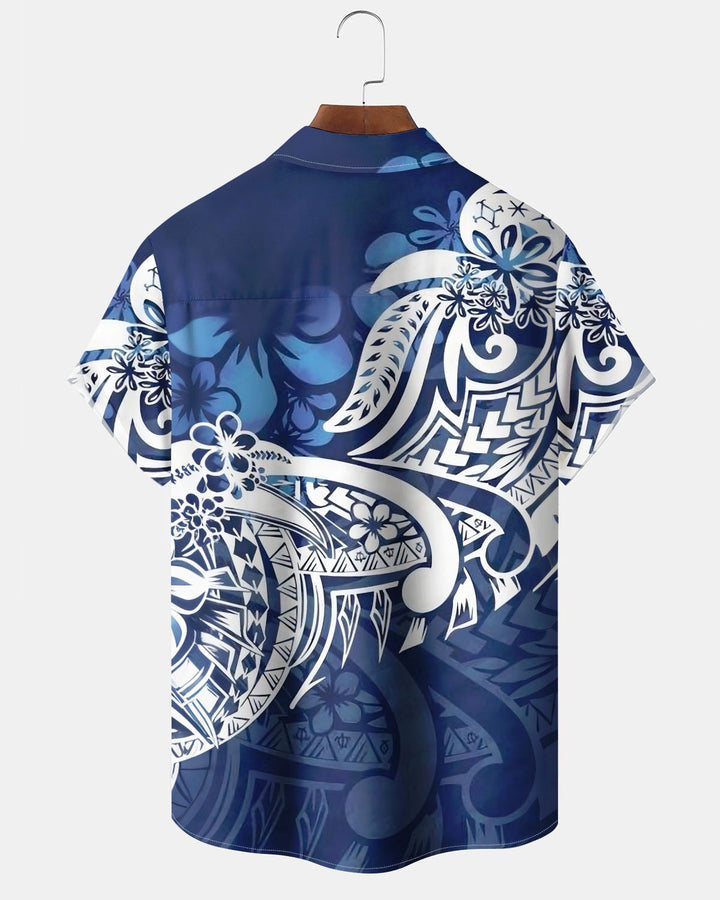 Alohadaddy® Casual Floral Print Art Button Pocket Cardigan Men&