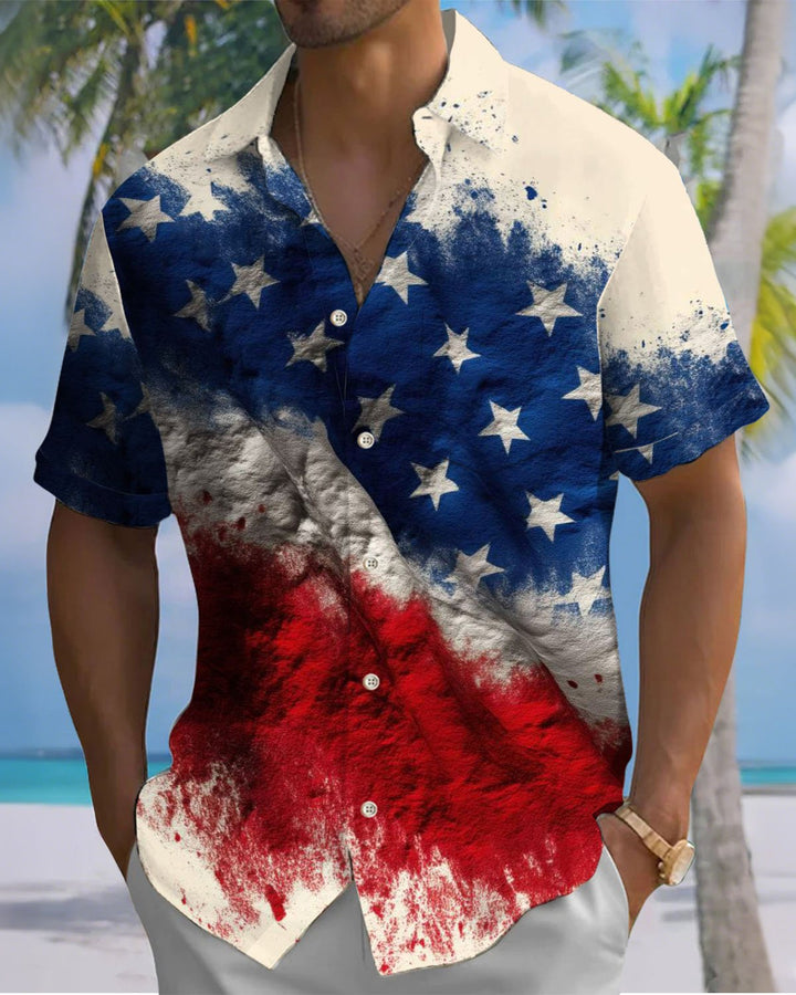 Alohadaddy® Casual American Flag Print Art Button Cardigan Men&