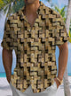 Alohadaddy® Retro Geometric Art Print Moisture Wicking Men's Short Sleeve Shirt Big & Tall
