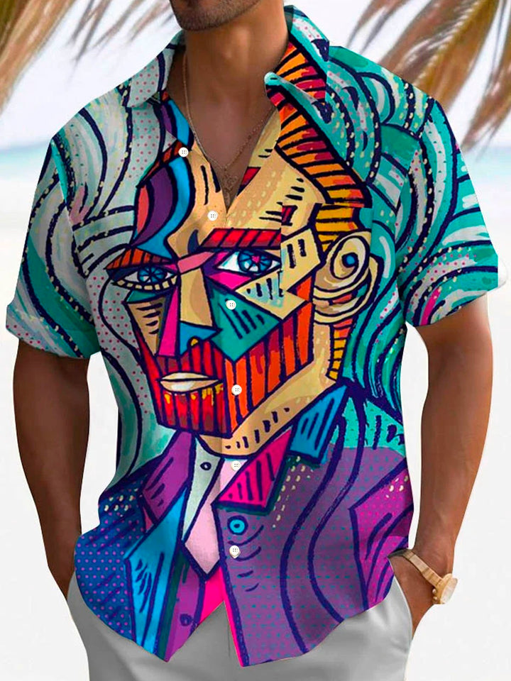 Alohadaddy Retro Oil Painting Art Music 3D Print Men&