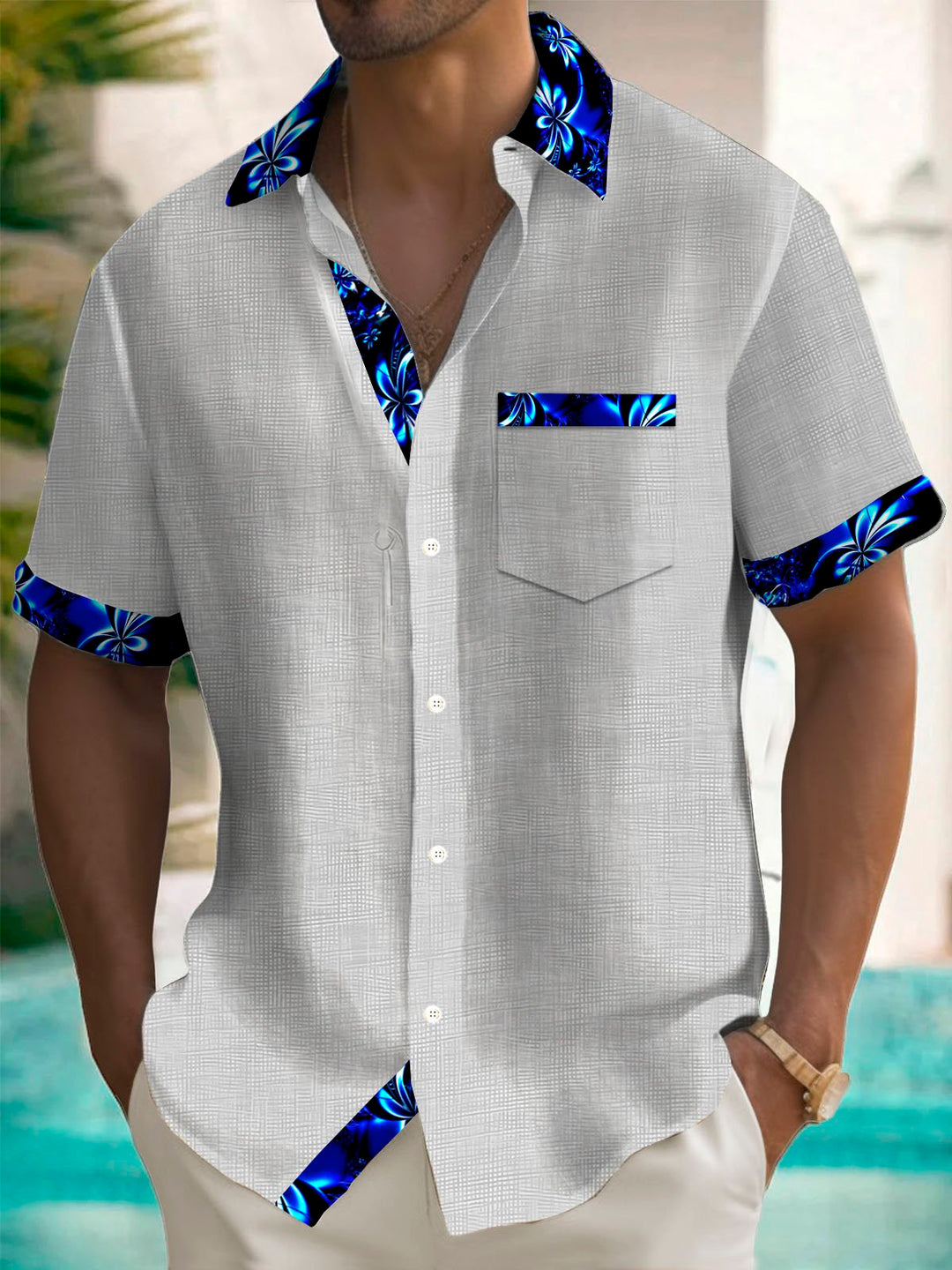Alohadaddy® Vintage Gradient Floral Print Men&