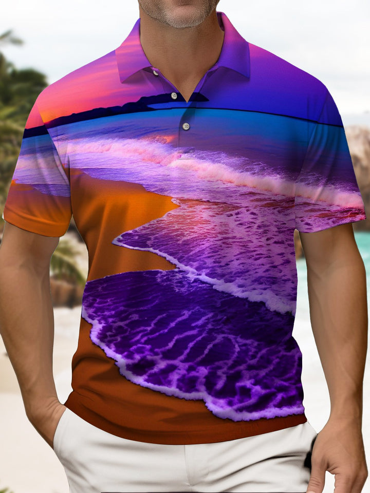 Alohadaddy® Hawaiian Sunset Beach Art Print Stretch Men&