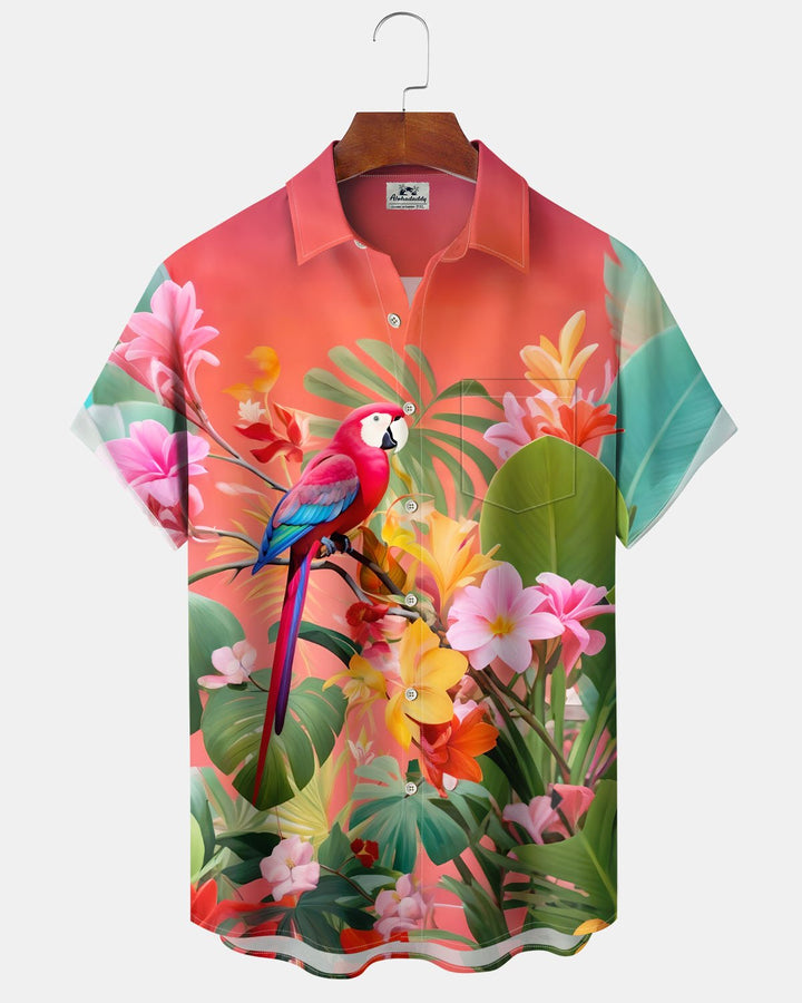 Alohadaddy® Casual Floral Print Art Button Pocket Cardigan Men&