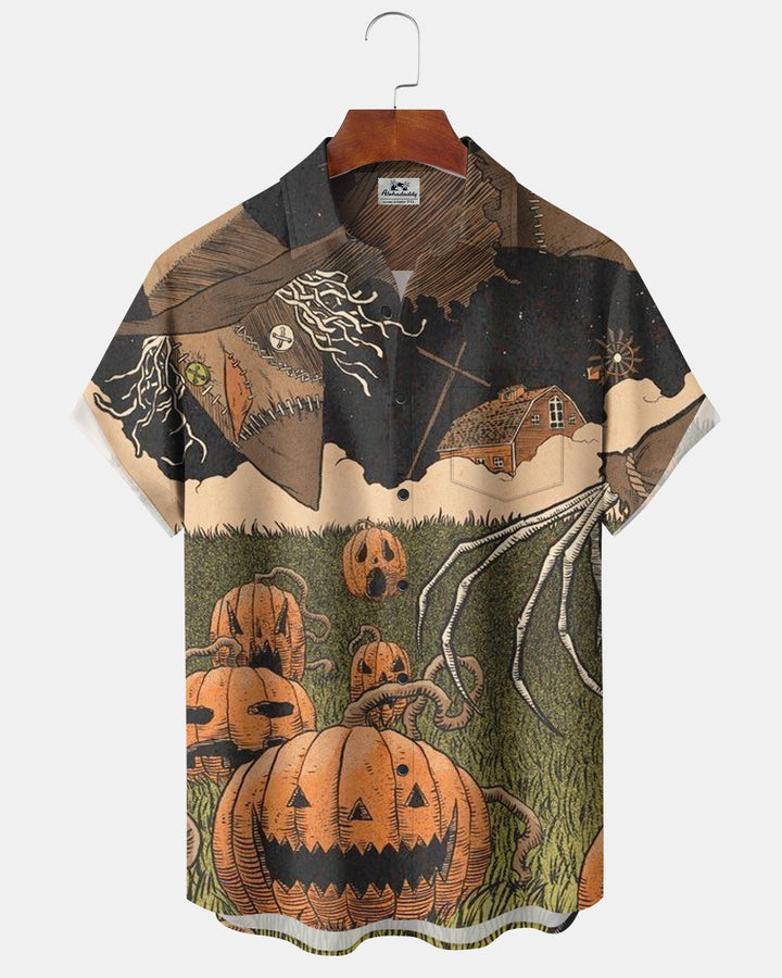Alohadaddy® Halloween Scarecrow Pumpkin Print Men&
