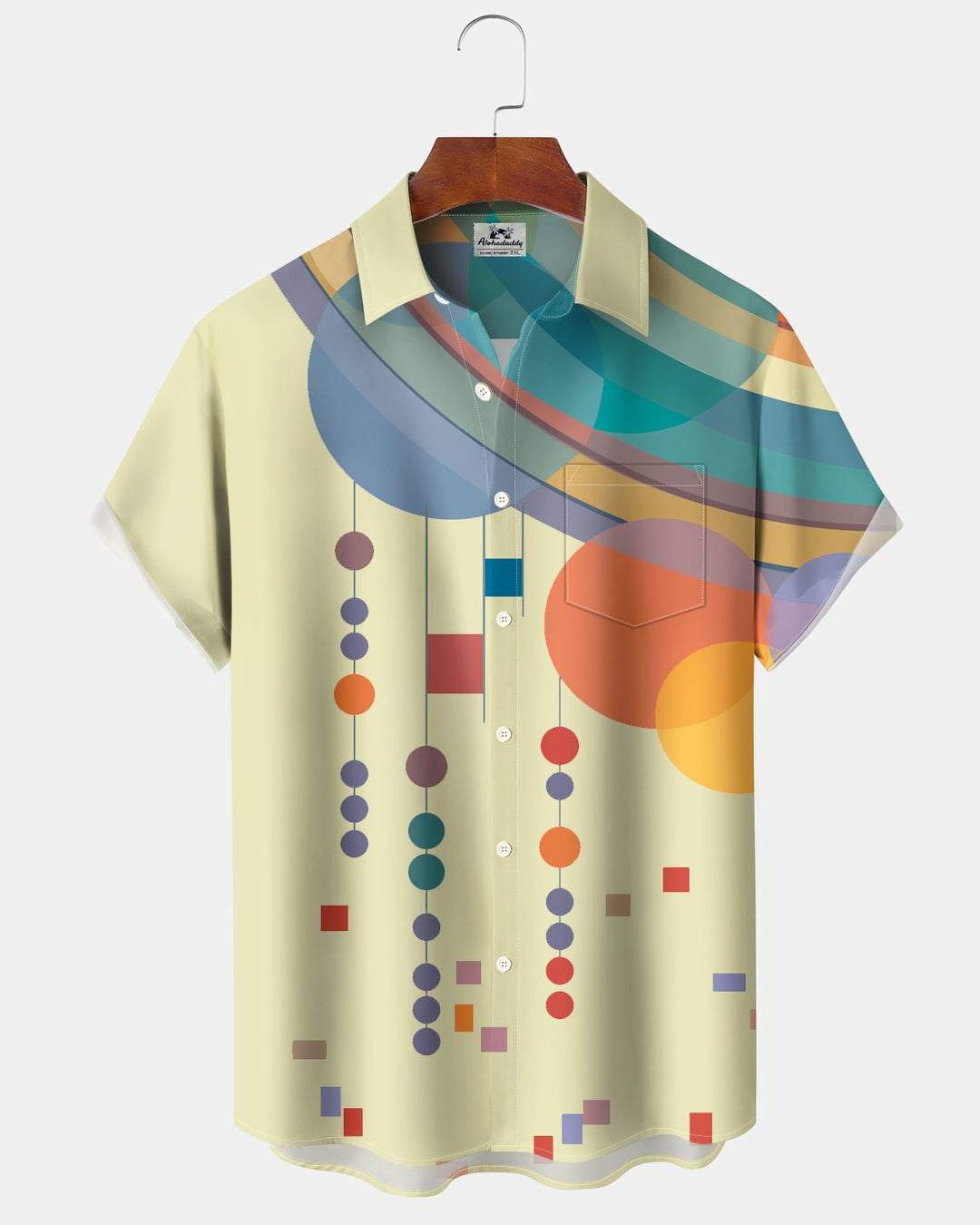 Alohadaddy® Casual Geometric Abstract Stripe Art Print Men&