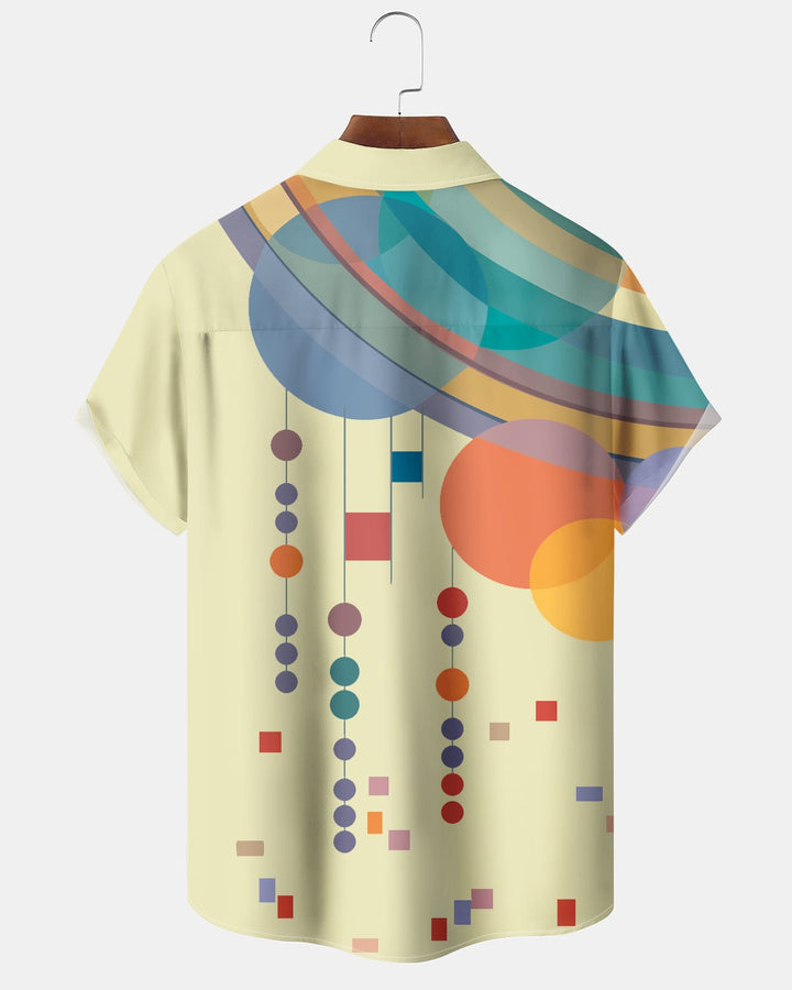 Alohadaddy® Casual Geometric Abstract Stripe Art Print Men&