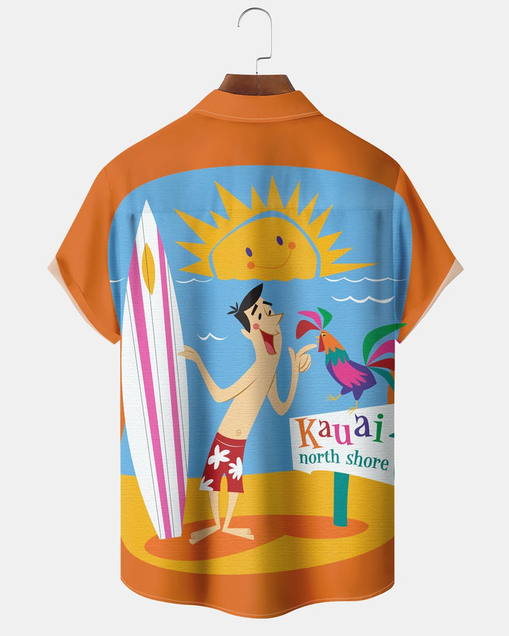 Alohadaddy® Vintage Hawaiian Beach Vacation Portrait Print Men&