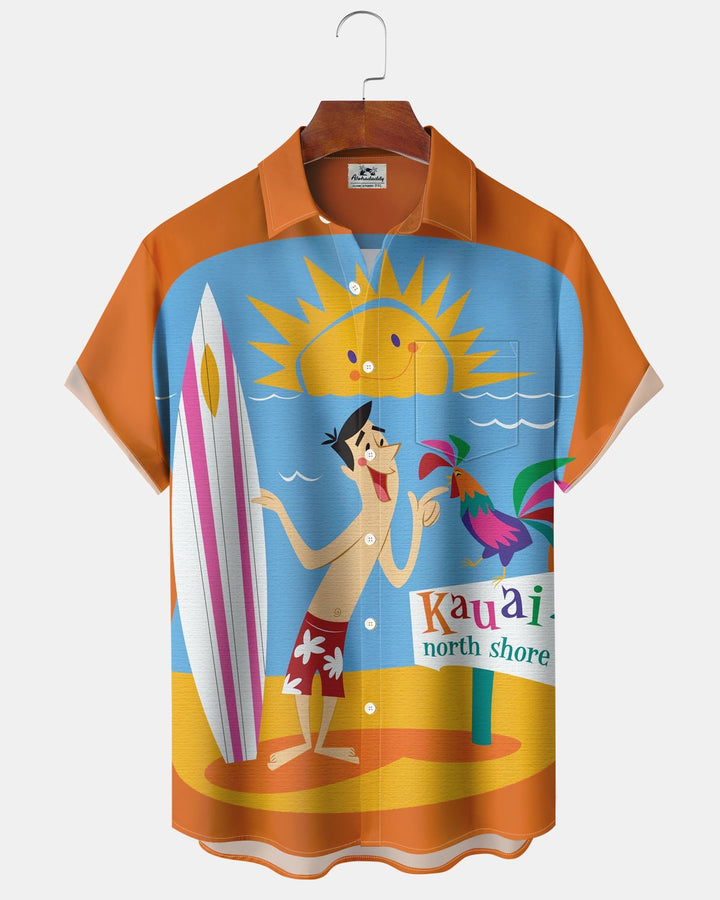 Alohadaddy® Vintage Hawaiian Beach Vacation Portrait Print Men&