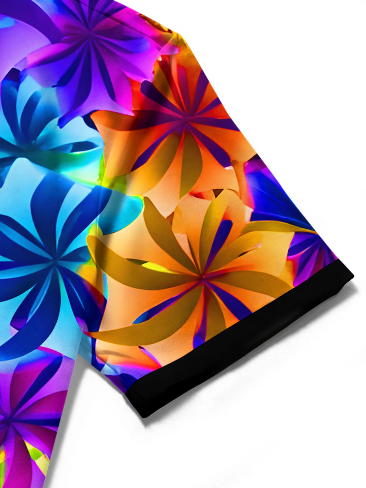 Alohadaddy® Retro Windmill Contrast Art Print Chest Pocket Men&