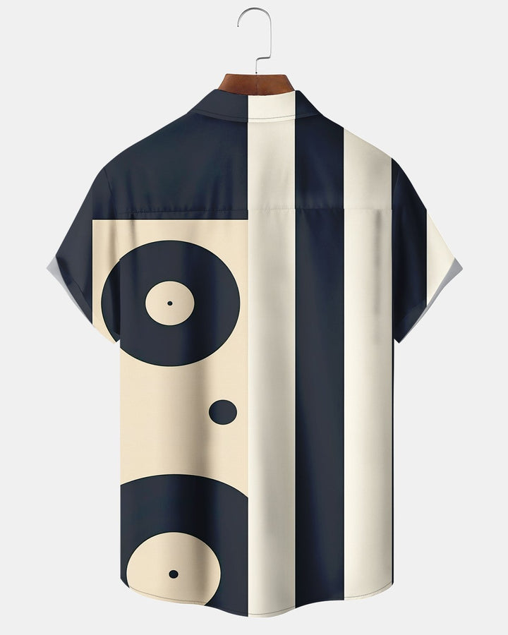 Alohadaddy® Casual Geometric Record Print Men&