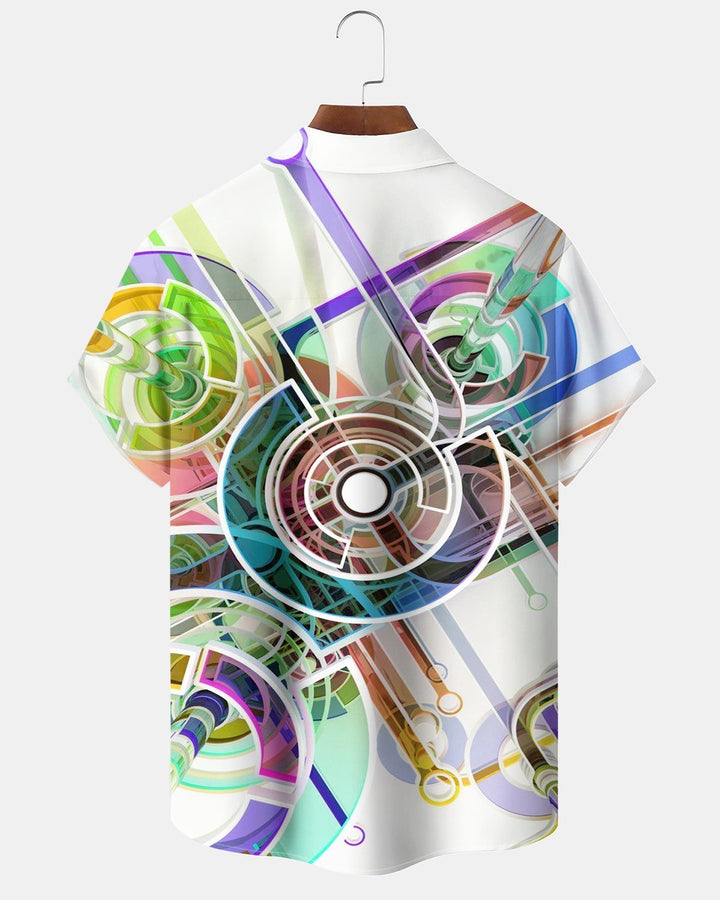 Alohadaddy® Casual Abstract Geometric Print Men&