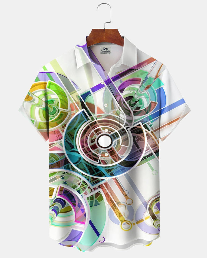 Alohadaddy® Casual Abstract Geometric Print Men&