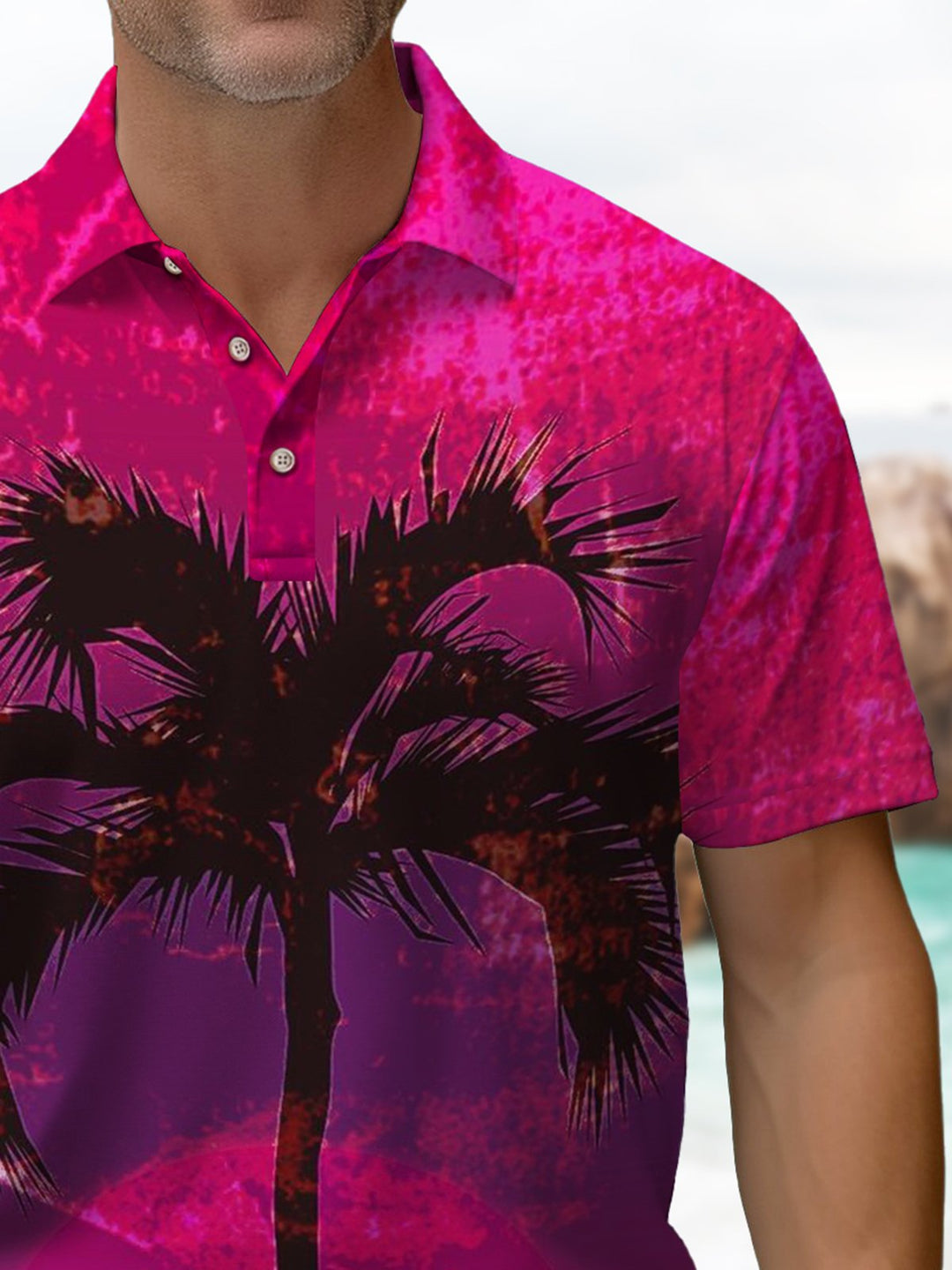 Alohadaddy® Hawaiian Palm Tree Art Print Stretch Men&