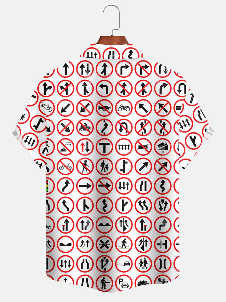 Camisas casuales de talla grande con estampado de letrero rojo de Alohadaddy