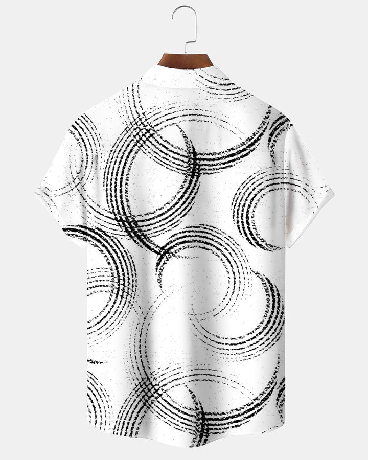 Alohadaddy® Basic Black Striped Polka Dot Print Men&