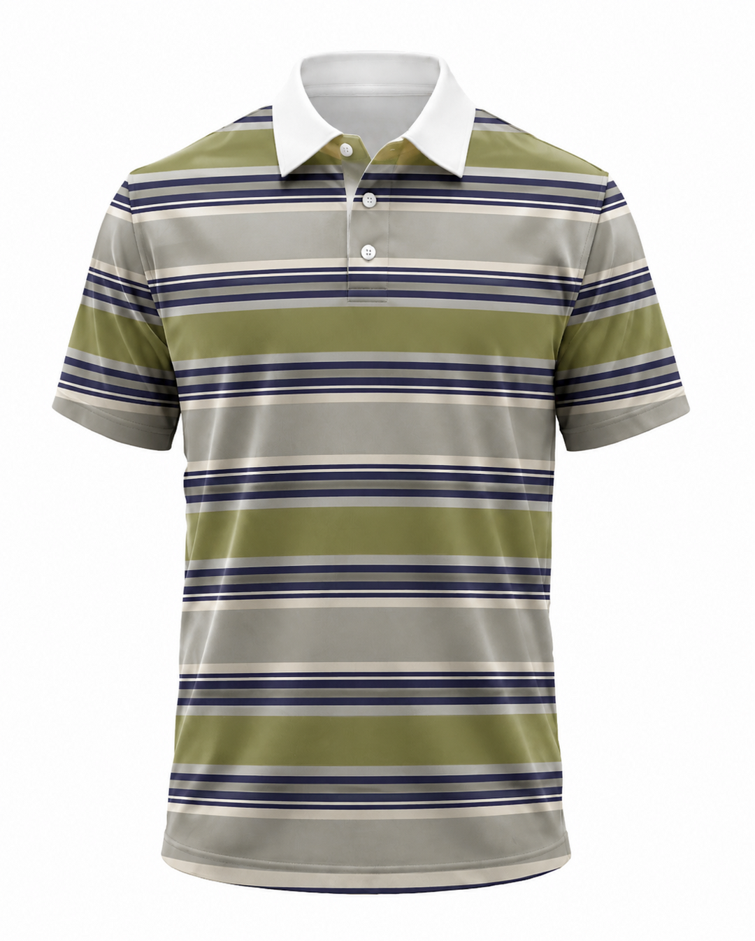 Men’s Basic Casual stripe Retro Print Button Down Polo Short-Sleeve Big &amp; Tall