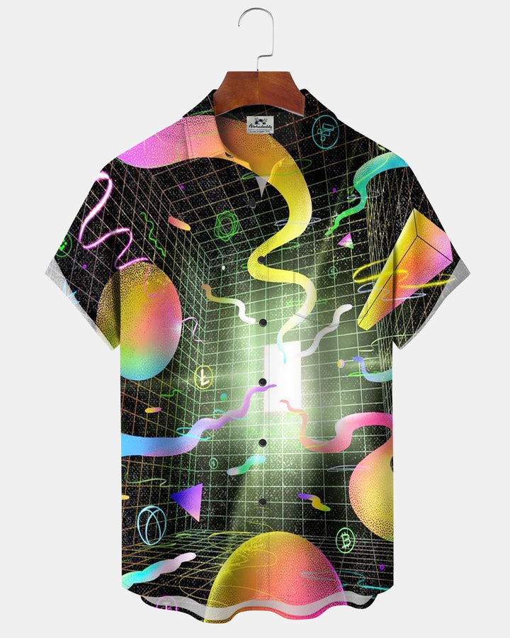 Alohadaddy® Casual Abstract Geometric Print Men&