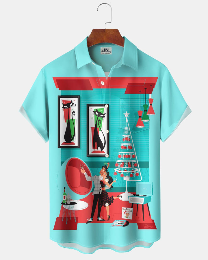 Alohadaddy® Retro Portrait Atomic Art Family Print Men&