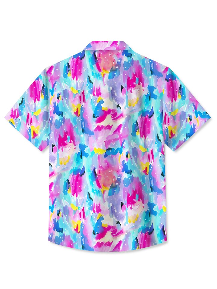 Alohadaddy Vacation Watercolor Ombre Hawaiian Floral Beach Shirt