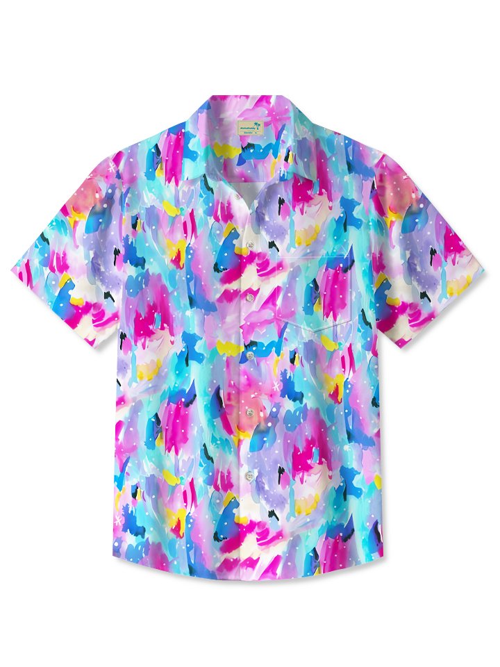 Alohadaddy Vacation Watercolor Ombre Hawaiian Floral Beach Shirt