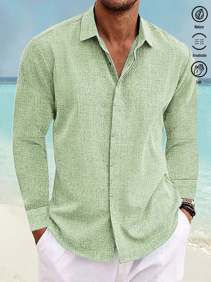 Alohadaddy Basic Cotton Linen Plain Men&