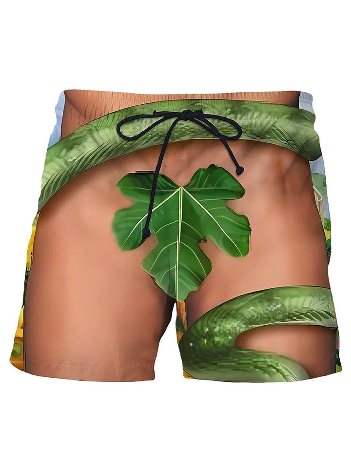 Shorts de playa con estampado de dislocación visual para hombre de Alohadaddy