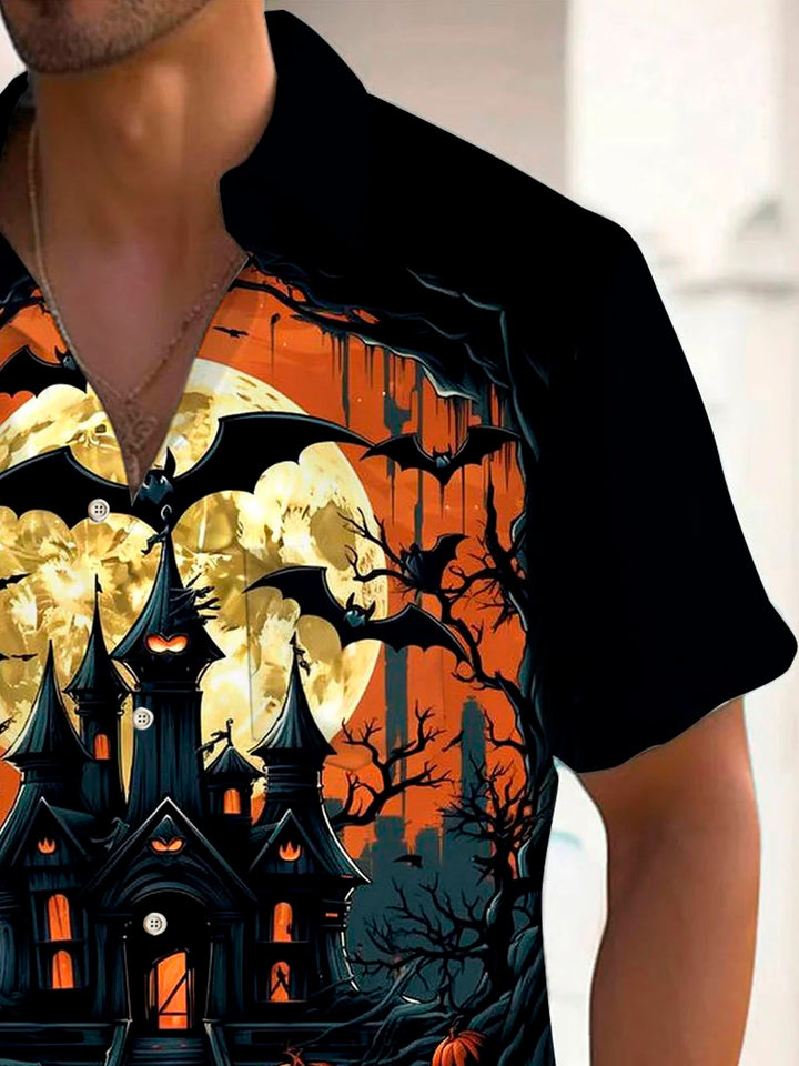 Alohadaddy Halloween Castle Bat 3D Digital Print Men&