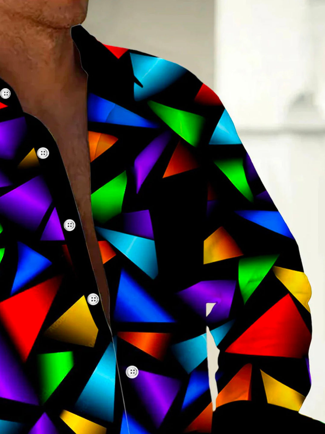 Alohadaddy Retro Geometric Color Block Print Men&