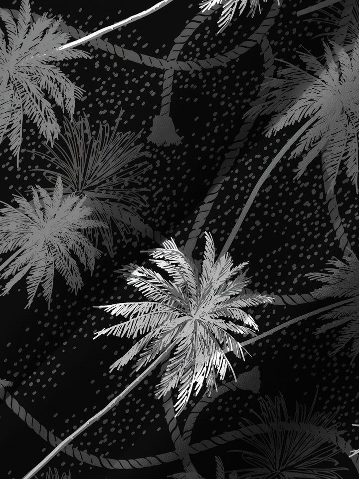 Alohadaddy Casual Collection Hawaii Palm Trees Print Art Button Cardigan Pockets Breathable Stretch Long Oversized Shirt