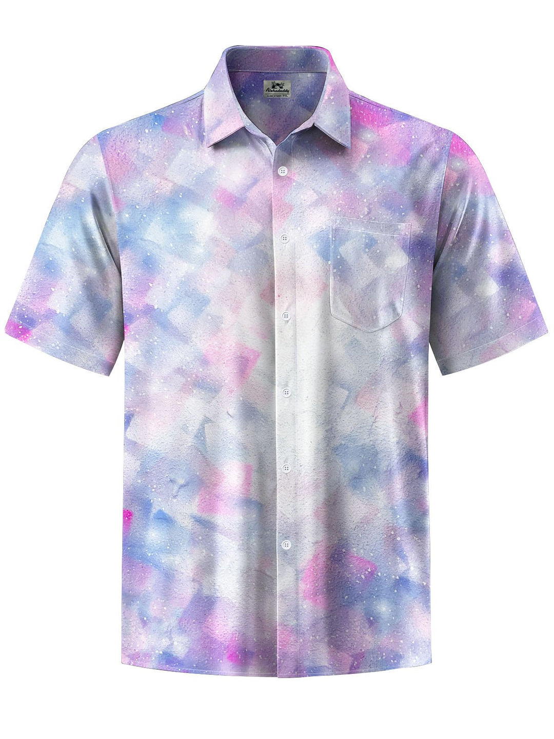 Alohadaddy® Casual Abstract Print Chest Pocket Men&