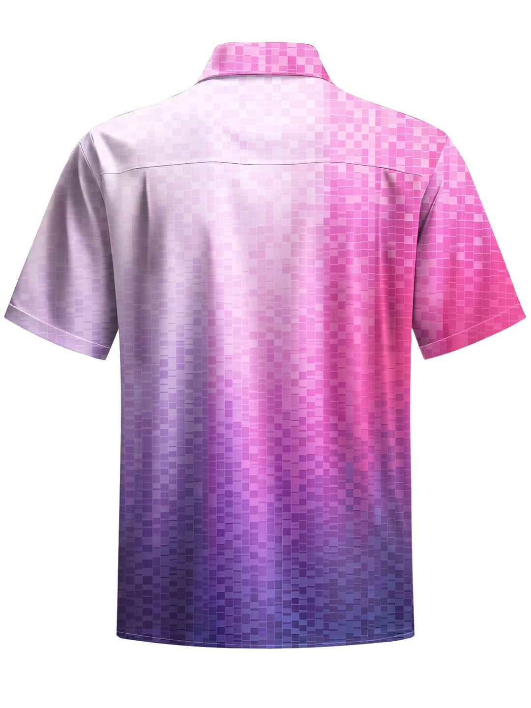 Alohadaddy® Casual Gradient Geometric Art Print Chest Pocket Men&