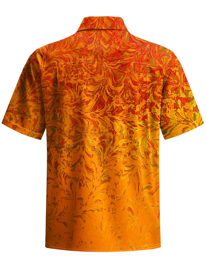 Alohadaddy® Casual Gradient Abstract Art Print Chest Pocket Men&