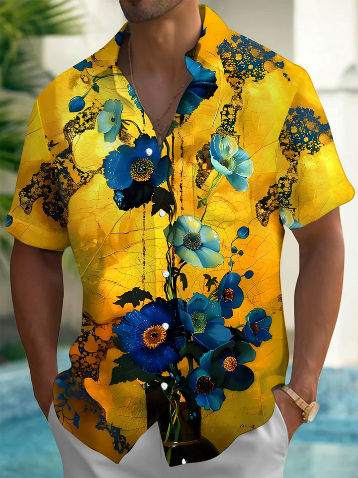Alohadaddy® Vintage Floral Art Print Moisture Wicking Men&