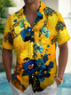Alohadaddy® Vintage Floral Art Print Moisture Wicking Men's Short Sleeve Shirt Big & Tall