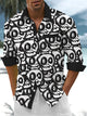 Alohadaddy® Casual Skull Contrast Art Print Chest Pocket Men's Long Sleeve Shirt Big & Tall