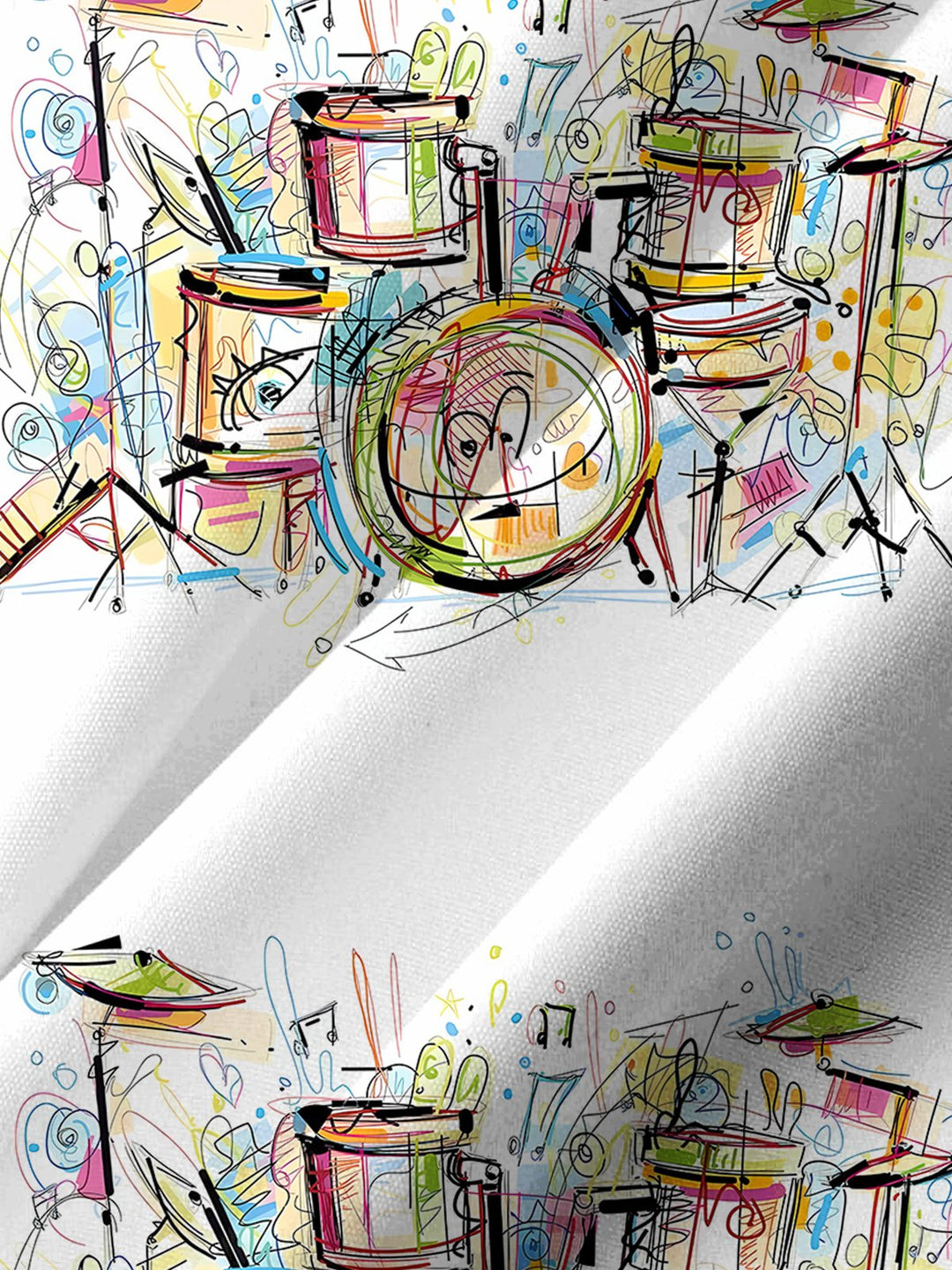Alohadaddy® Casual Drum Set Painting Print Art Chest Pocket Men&