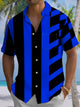 Alohadaddy® Casual Stripe Geometric Contrast Art Print Chest Pocket Men's Short Sleeve Shirt Big & Tall