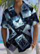 Alohadaddy® Vintage Casual Poker Art Print Chest Pocket Men's Short Sleeve Shirt Big & Tall