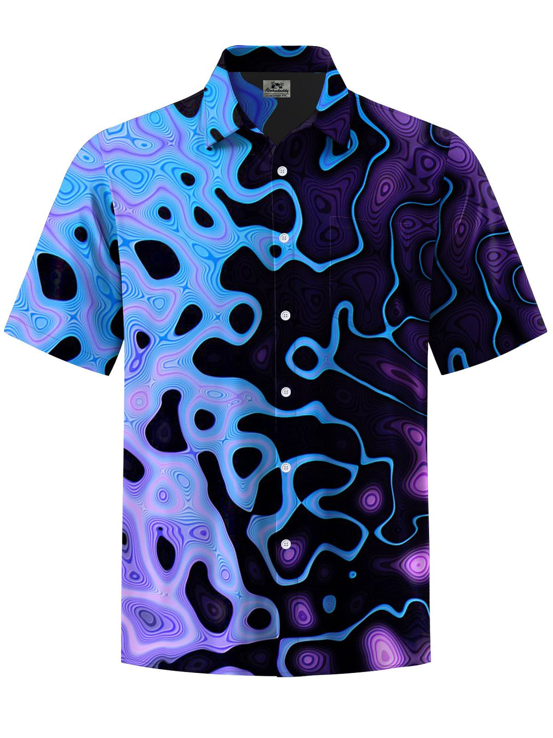Alohadaddy® Retro Abstract Art Print Chest Pocket Men&