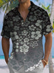 Alohadaddy® Men's Casual Hibiscus Flower Print Chest Pocket Stretch Short Sleeve Shirt Big & Tall