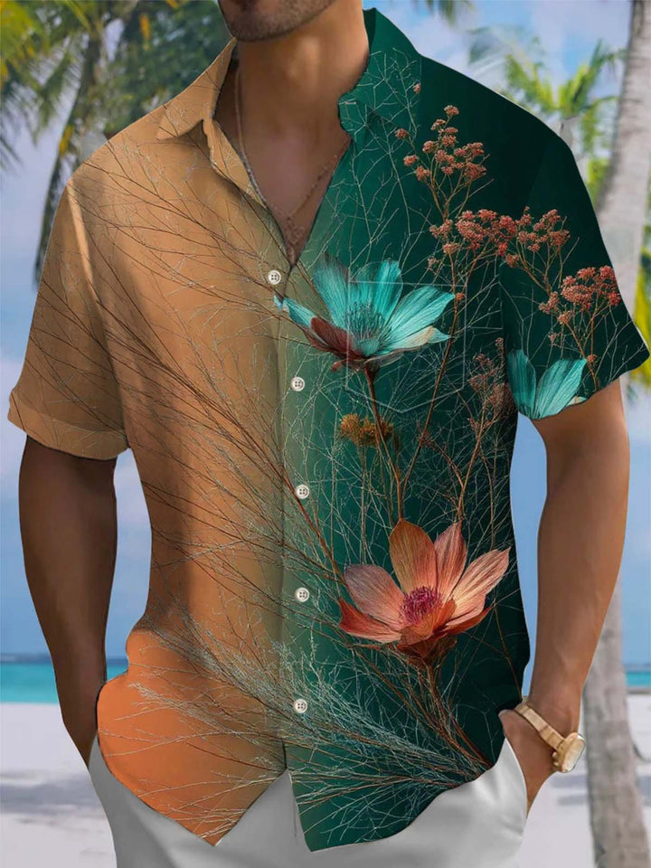 Alohadaddy® Vintage Floral Ombre Print Art Pocket Stretch Men&