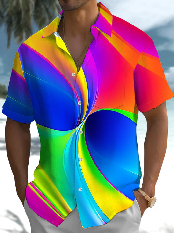 Alohadaddy® Casual Abstract Print Art Pocket Stretch Men&