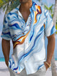 Alohadaddy® Casual Abstract Print Pocket Stretch Men's Short Sleeve Shirt Big & Tall